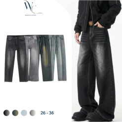 Quần jean nam ống suông wash form rộng cá tính – Weardo Clothes Hot Trend Thời Trang Nam 2025