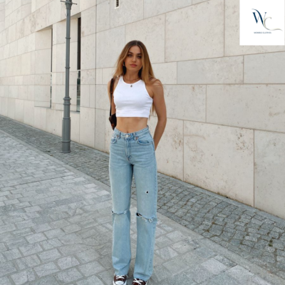 quần jeans và áo croptop