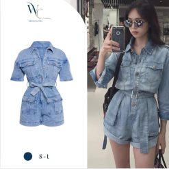 Set Jumpsuit Ngắn Thắt Eo – Tôn Dáng Đỉnh Cao, Năng Động Mỗi Ngày