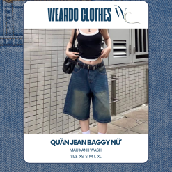 quần baggy nữ ngố xanh đậm