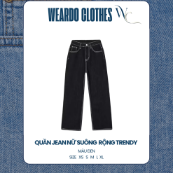 quần jean nữ suộng rộng clothes đen