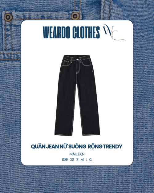 quần jean nữ suộng rộng clothes đen