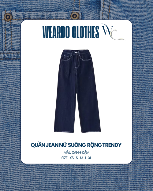 quần jean nữ suộng rộng clothes xanh