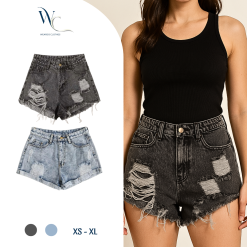 quần short jean nữ rách gấu