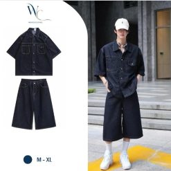 Set Bộ Jean DENIM Nam Nữ 2 Túi Họa Tiết – Cá Tính & Thoải Mái Cho Mọi Outfit Weardo Clothes