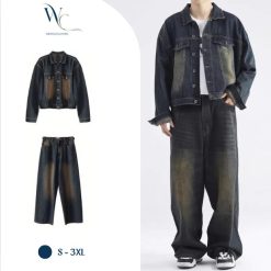 Set Áo Khoác Jean + Quần Jeans – Phong Cách Vintage Thời Trang Cho Nam Weardo Clothes